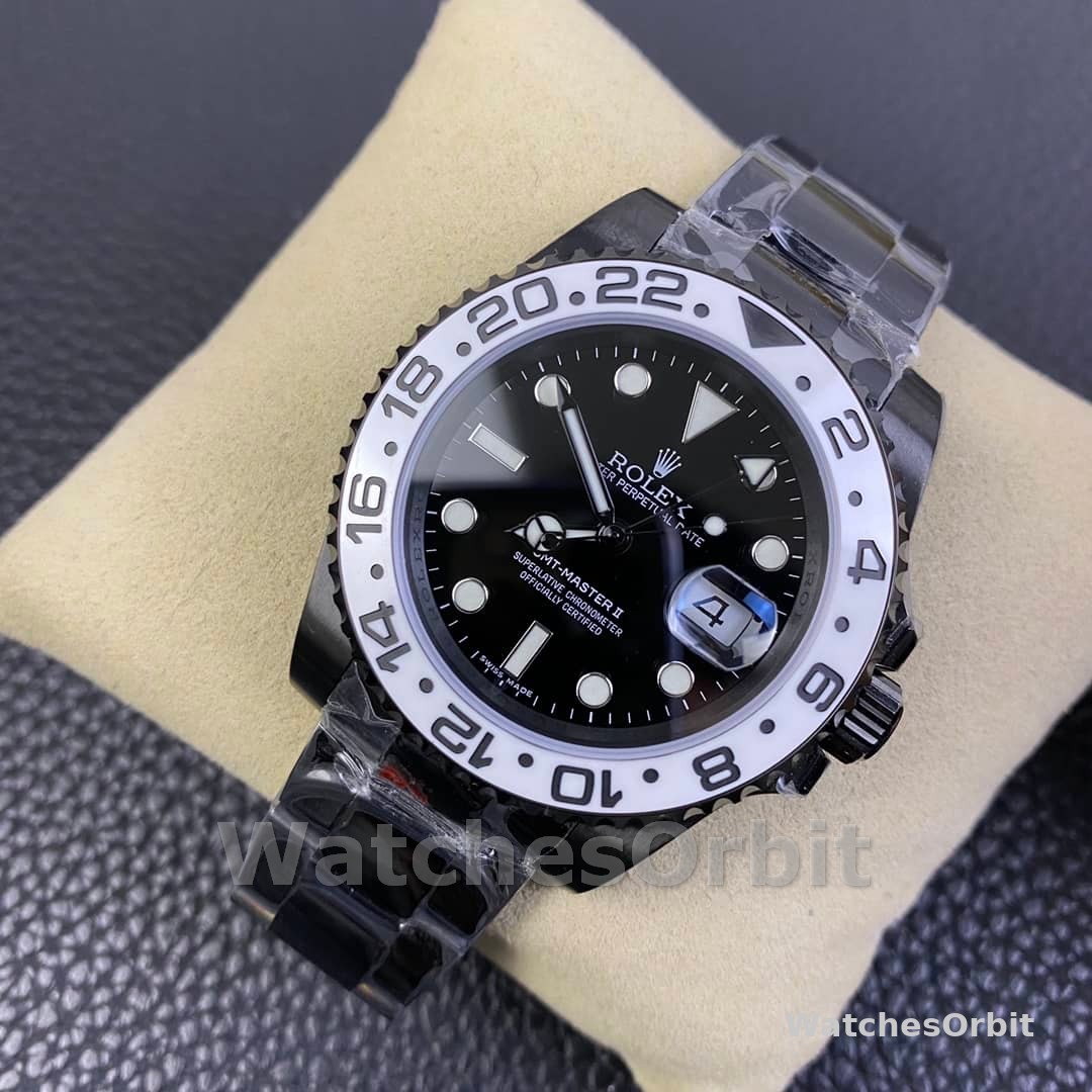 Rolex GMT Master II Black PVD/DLC Coated Black Dial Stainless Steel 16710 Men's Watch
