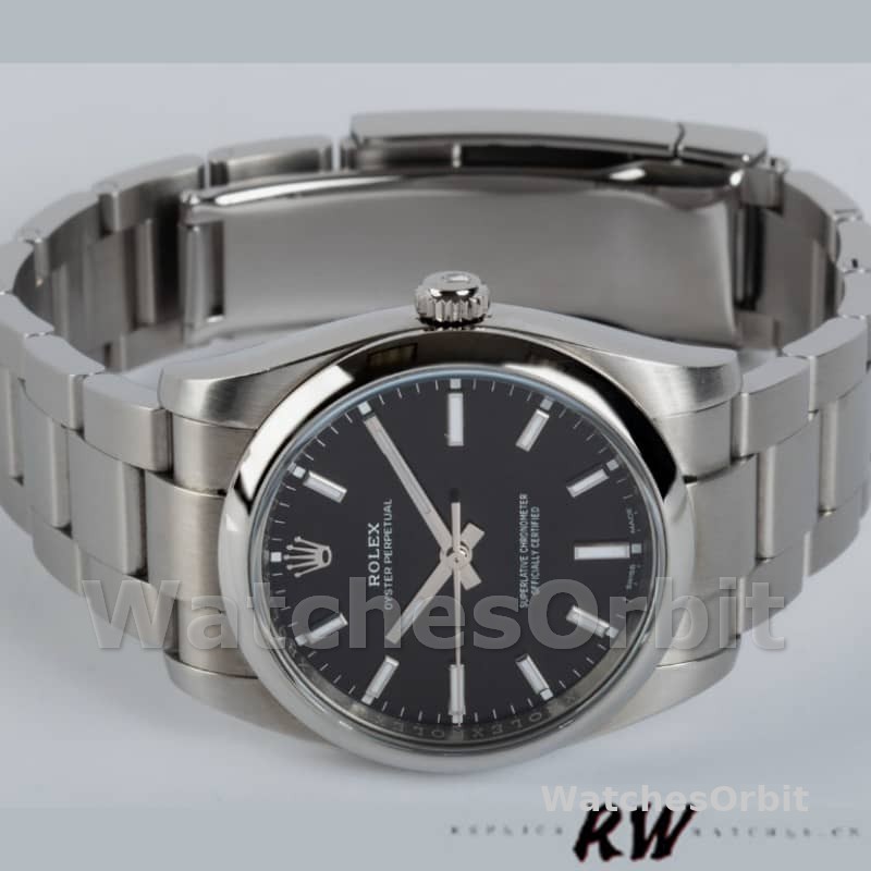 Rolex Oyster Perpetual Air-King 114200 Black Index Dial 34mm Unisex Replica watch