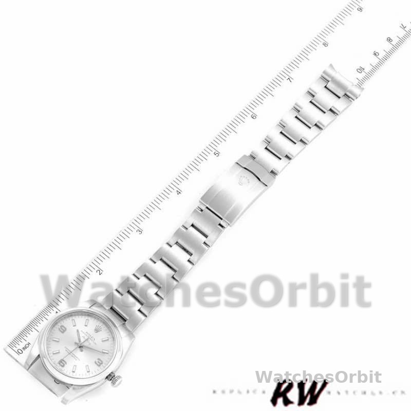 Rolex Oyster Perpetual Air-King 114200 Silver Arabic Dial 34mm Unisex Replica watch
