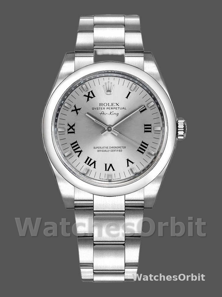 Rolex Oyster Perpetual Air-King 114200 Silver Dial 34mm Unisex replica watch