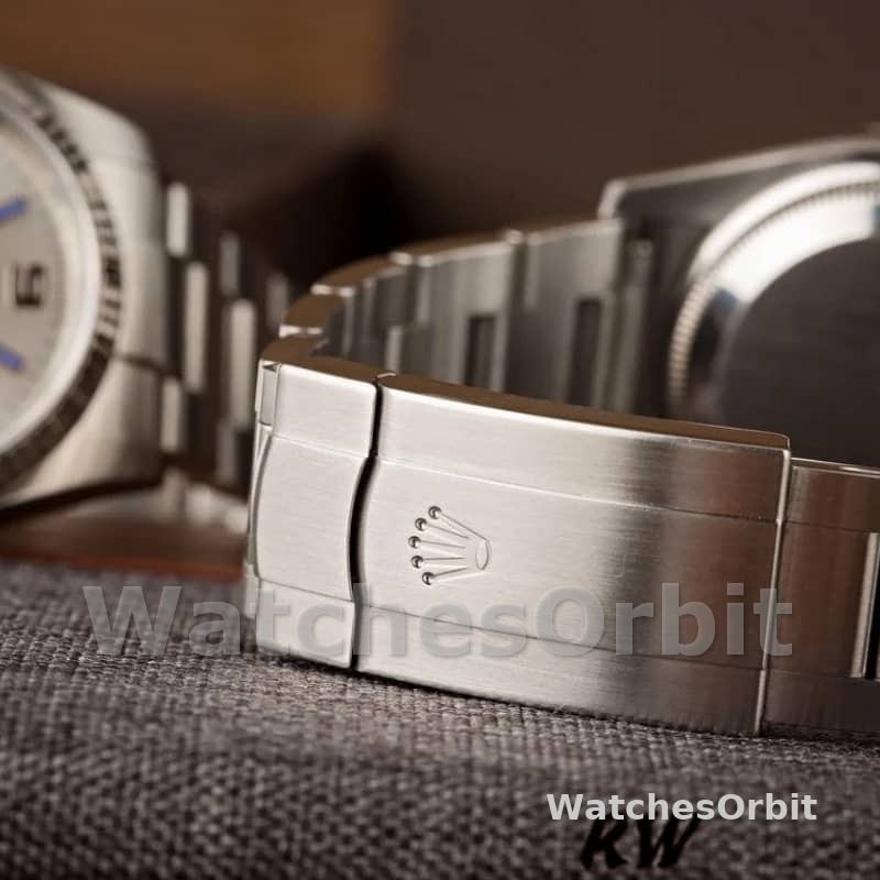 Rolex Oyster Perpetual Air-King 114234 Blue Hour Markers Silver Dial 34mm Unisex replica watch