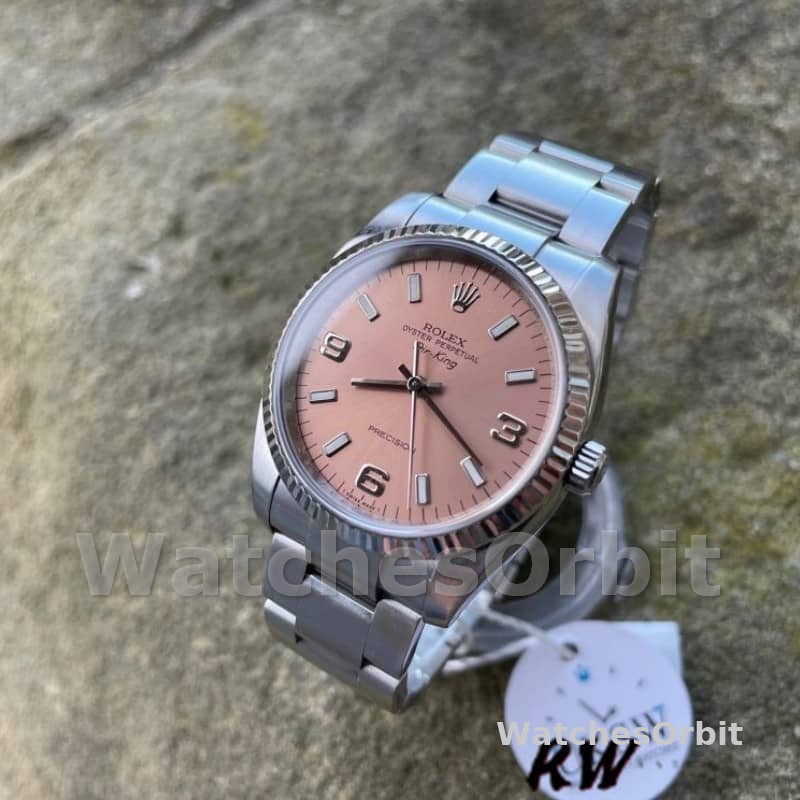 Rolex Oyster Perpetual Air-King 114234 Pink Dial 34mm Unisex Replica Watch