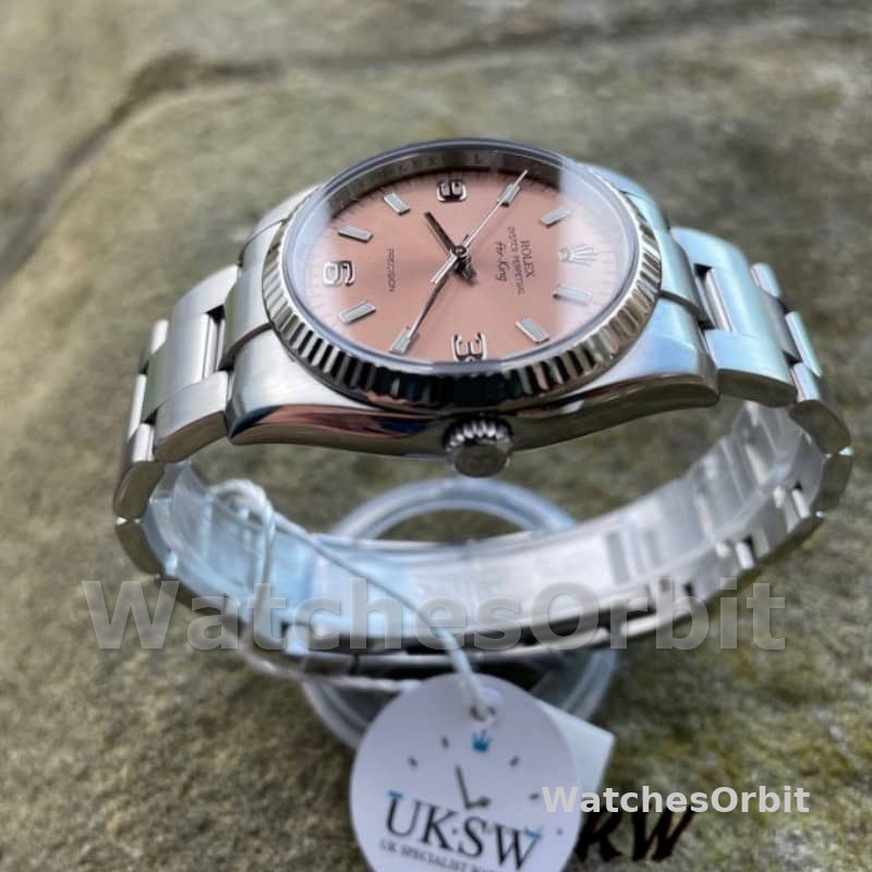 Rolex Oyster Perpetual Air-King 114234 Pink Dial 34mm Unisex Replica Watch
