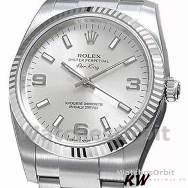 Rolex Oyster Perpetual Air-King 114234 Silver Dial 34mm Unisex Replica Watch