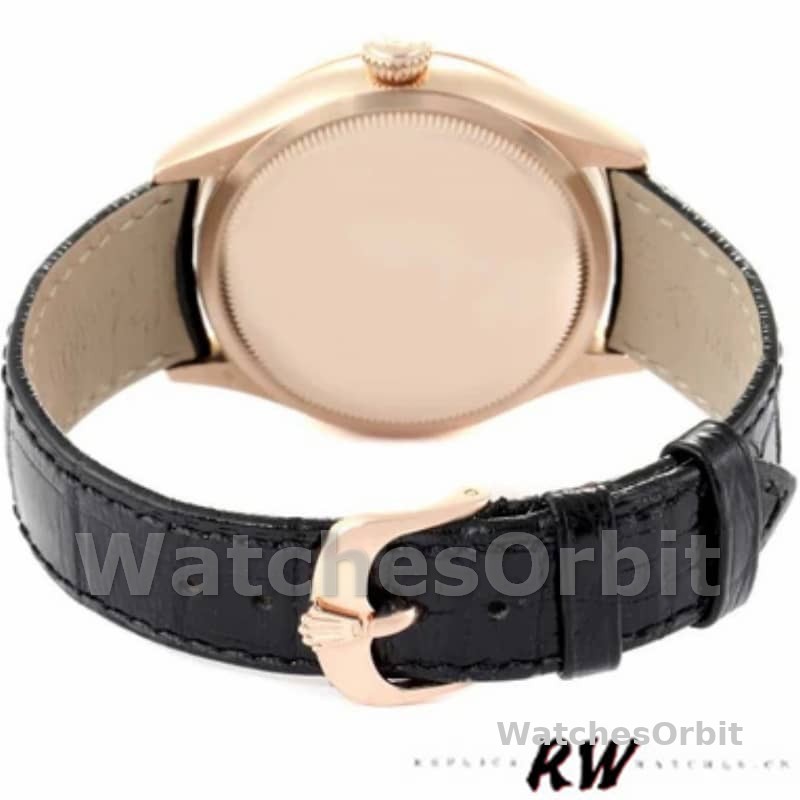 Rolex Cellini Date 50515 Rose Gold Black Index Dial 39mm Mens Replica Watch