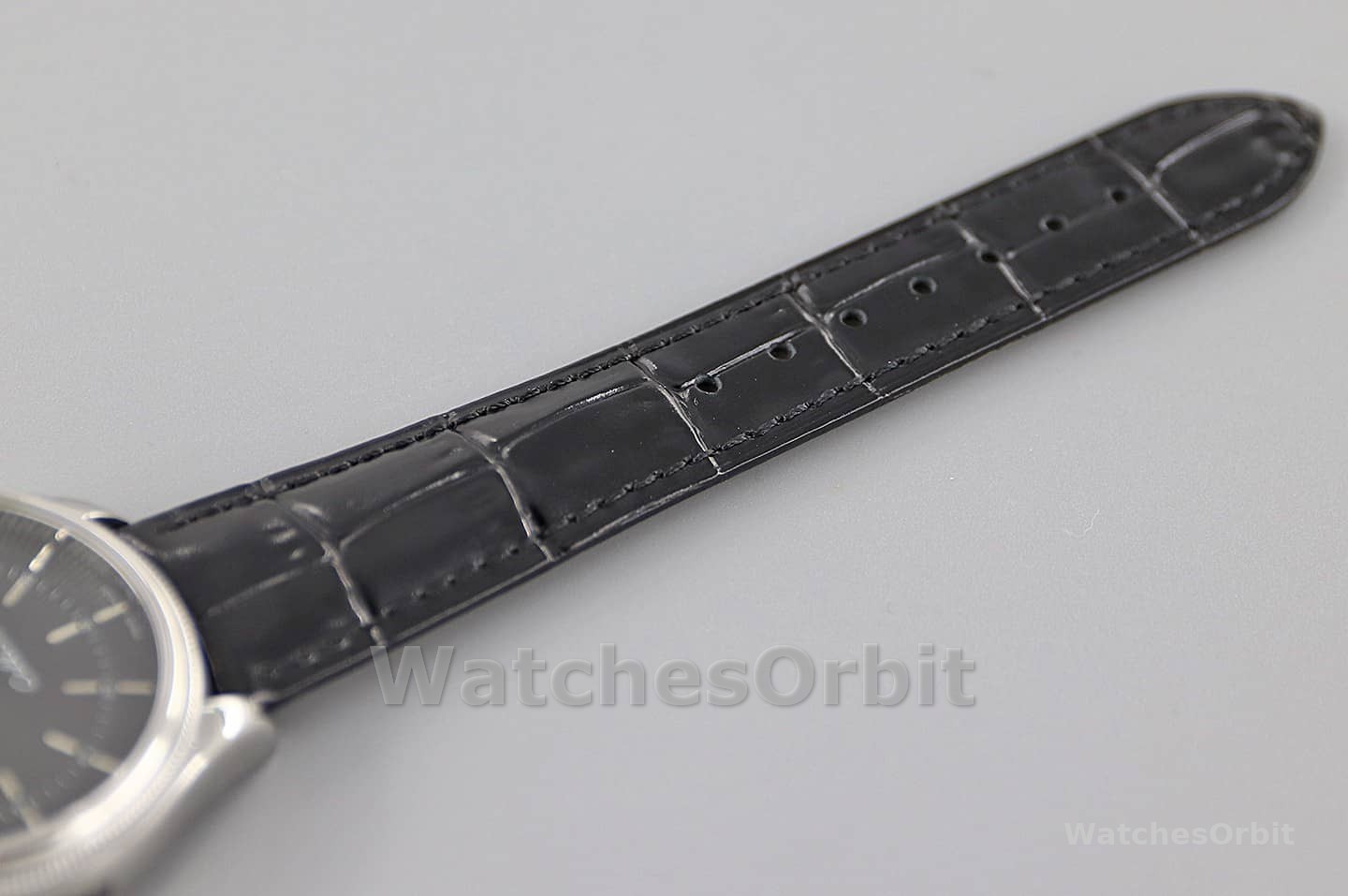 Rolex Cellini Date 50519 Black Leather Black Dial 39mm Mens Replica Watch