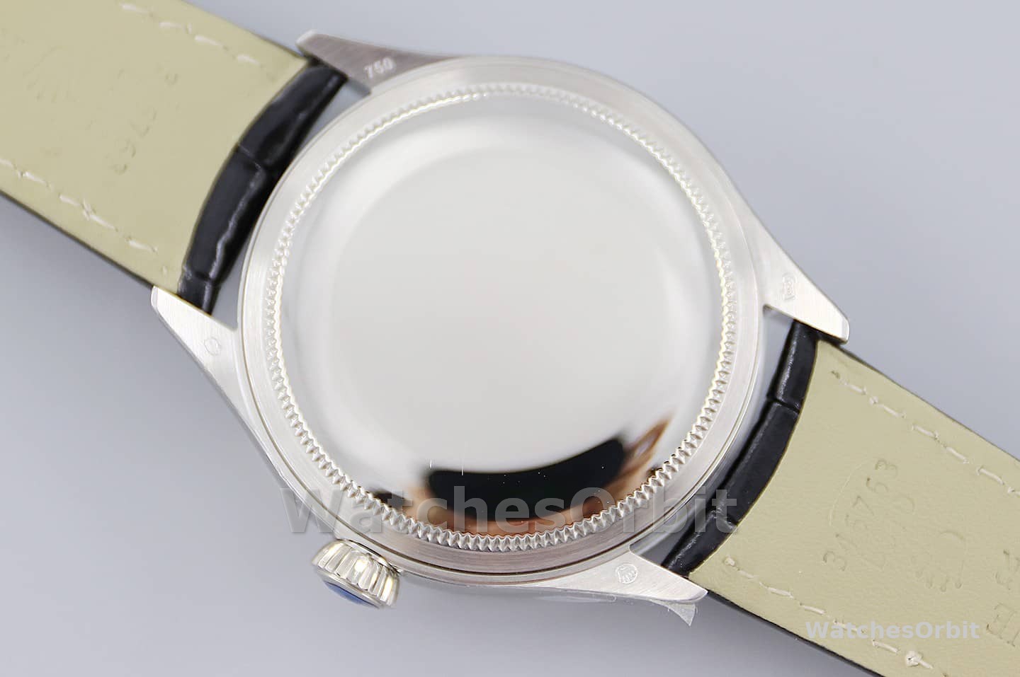 Rolex Cellini Date 50519 Black Leather Black Dial 39mm Mens Replica Watch