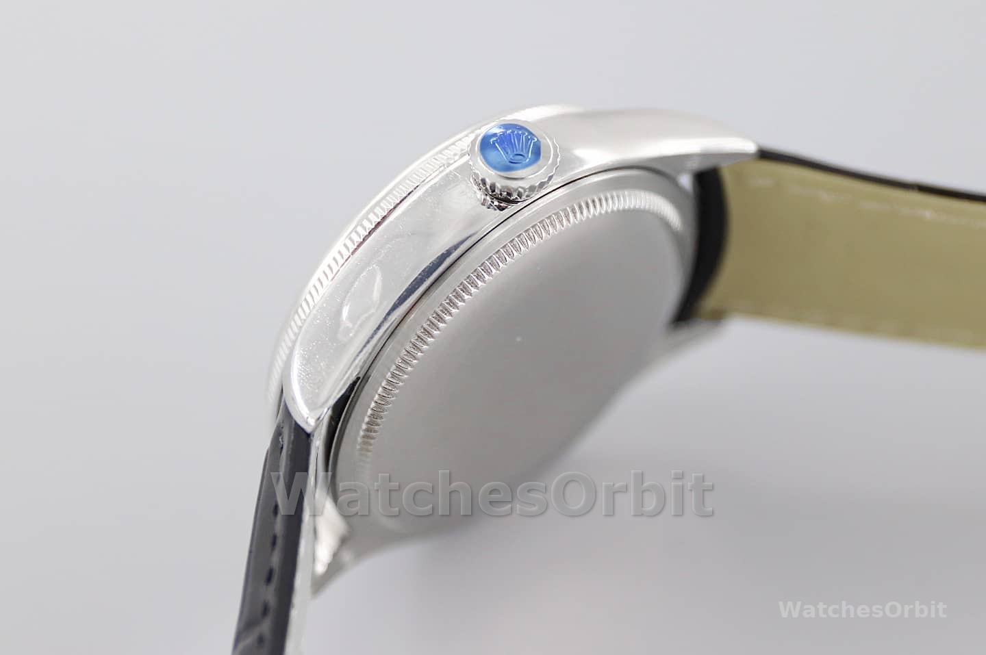 Rolex Cellini Date 50519 Black Leather Silver Dial 39mm Mens Replica Watch