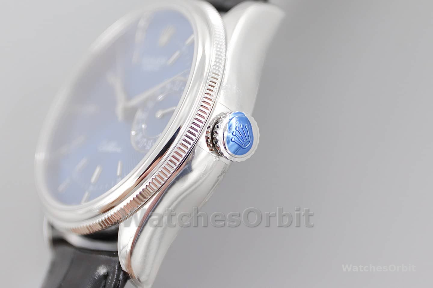 Rolex Cellini Date 50519 Blue Dial Blue Leather Strap 39MM Mens Replica Watch