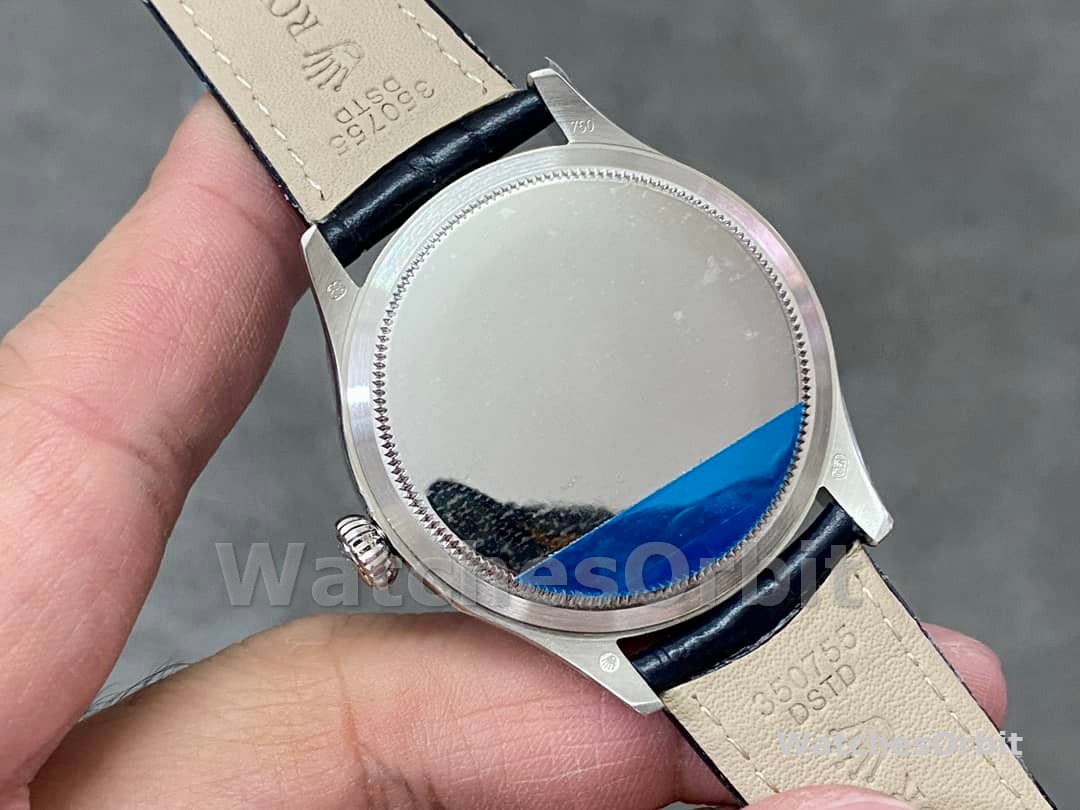 Rolex Cellini Date 50519 Blue Dial Blue Leather Strap 39MM Mens Replica Watch