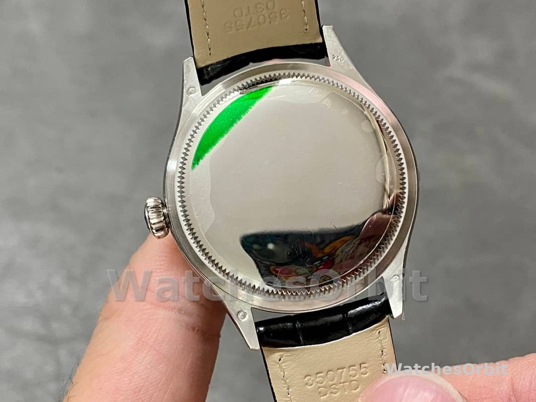 Rolex Cellini Dual Time 50529 Black Dial White Gold 39mm Mens Replica Watch