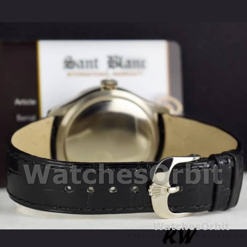 Rolex Cellini Dual Time 50529 Black Guilloche Dial 39mm Mens Replica Watch