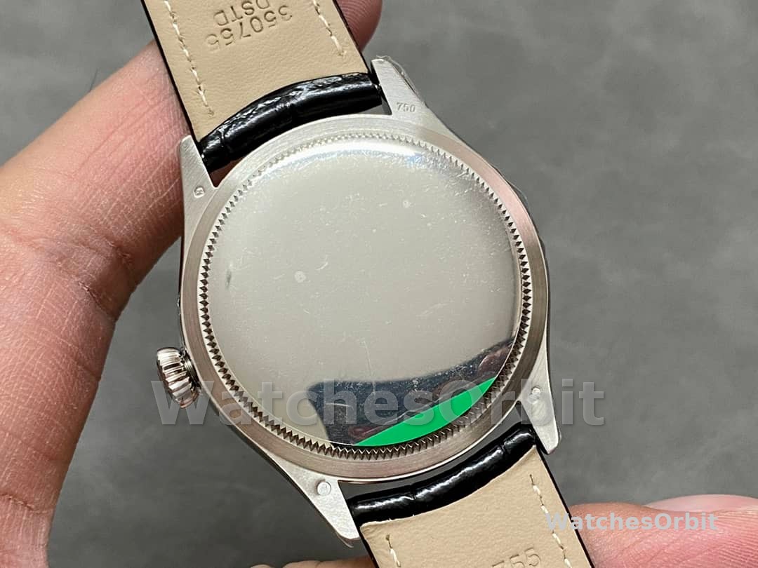 Rolex Cellini Time 50509 Black Leather Strap White Dial 39mm Mens Replica Watch