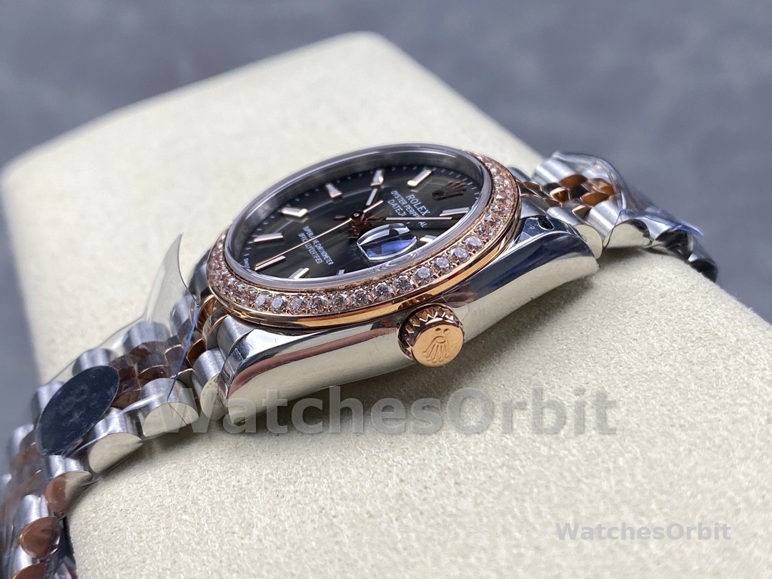 Replica Rolex Datejust 31 Dark Rhodium Dial 278381RBR 0018 Lady Watch