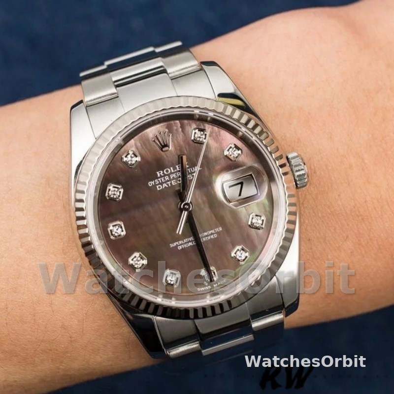 Rolex Datejust 116234 Black MOP Diamond Dial Automatic 36mm Unisex Replica Watch