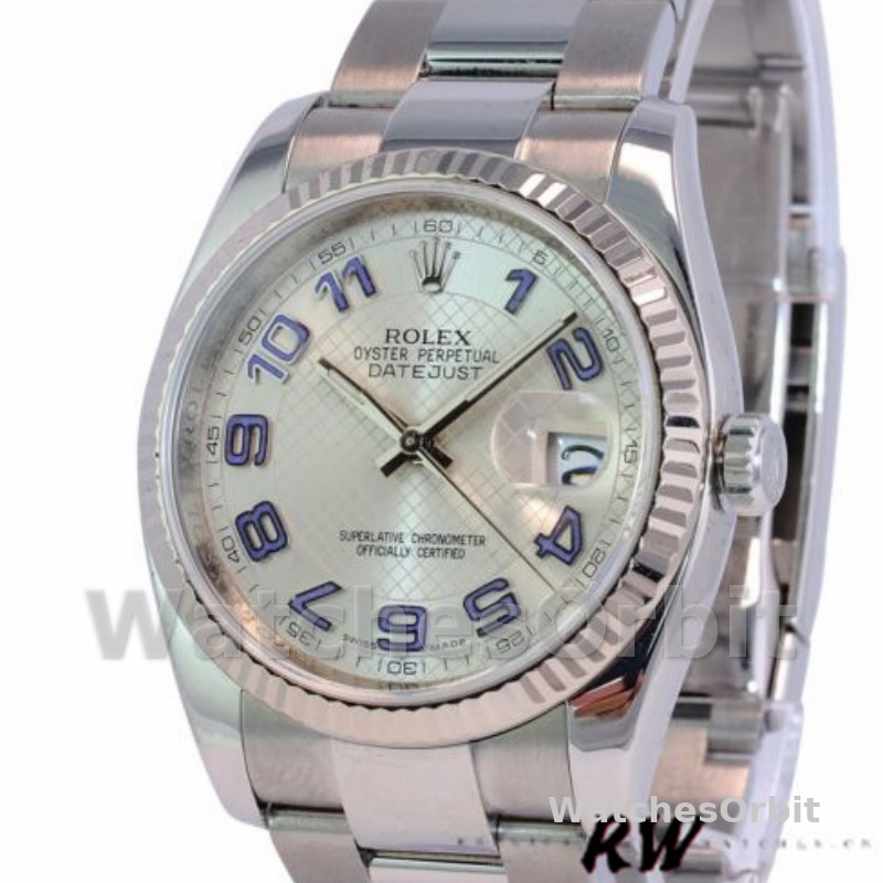 Rolex Datejust 116234 Silver Dial Fluted Bezel 36mm Unisex Replica Watch