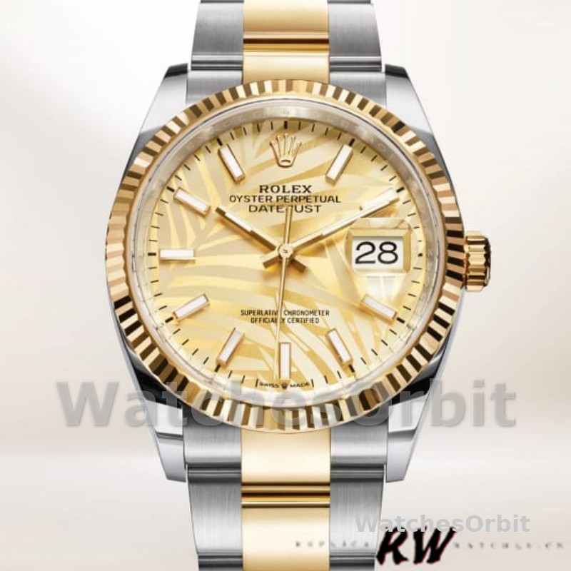 Rolex Datejust 126233 Golden Palm Motif Dial 36MM Unisex Replica Watch