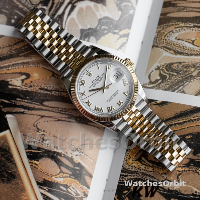 Rolex Datejust 126233 White Roman Dial Fluted Bezel 36MM Unisex Replica Watch
