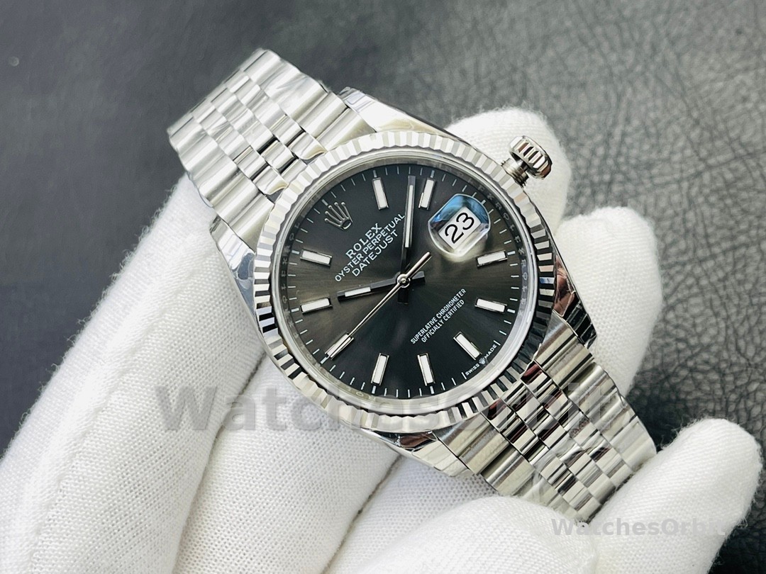 Rolex Datejust 126234 Fluted Bezel Black Index Dial 36MM Unisex Replica Watch