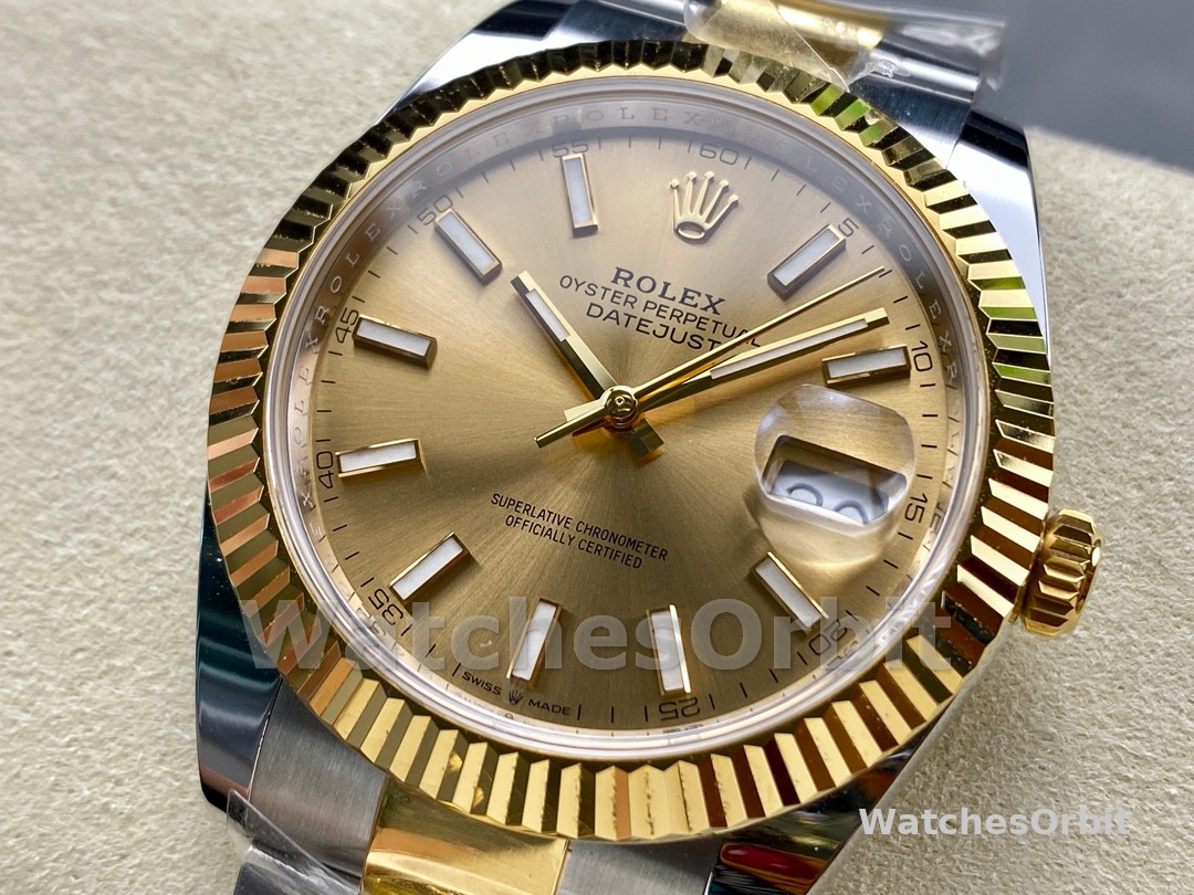 Rolex Datejust 126333 0009 Champagne Index Oyster 41mm Two Tone Steel