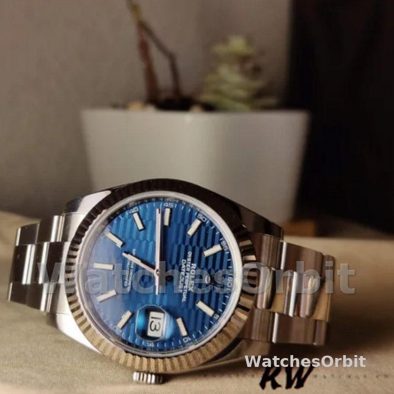Rolex Datejust 126334 Fluted Bezel Blue Fluted-motif Dial 41MM Mens Replica Watch