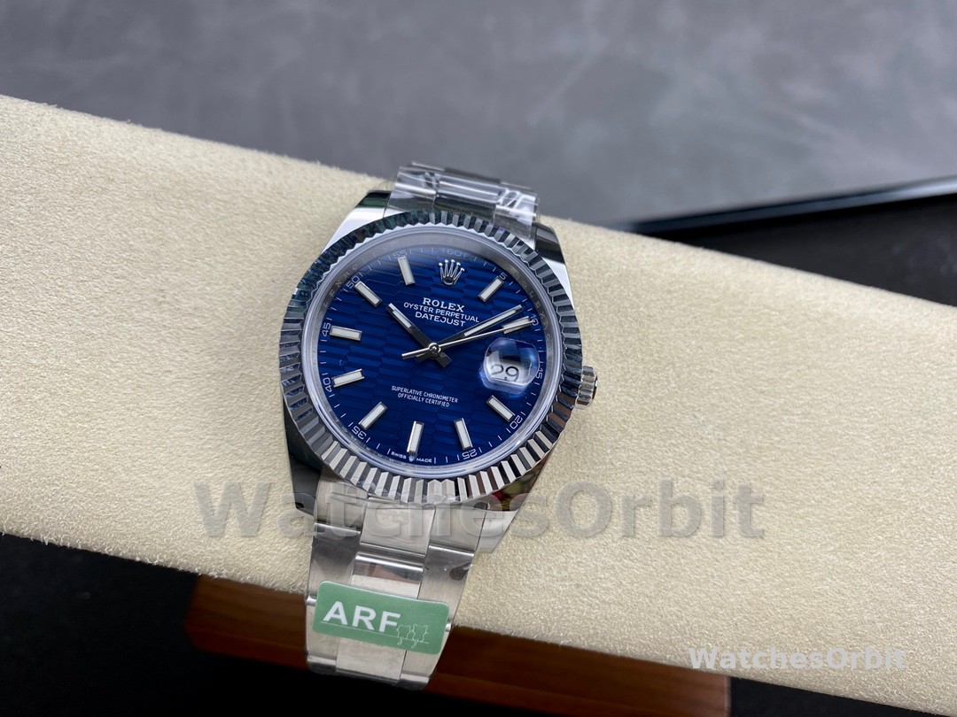 Rolex Datejust 126334 Fluted Bezel Blue Fluted-motif Dial 41MM Mens Replica Watch