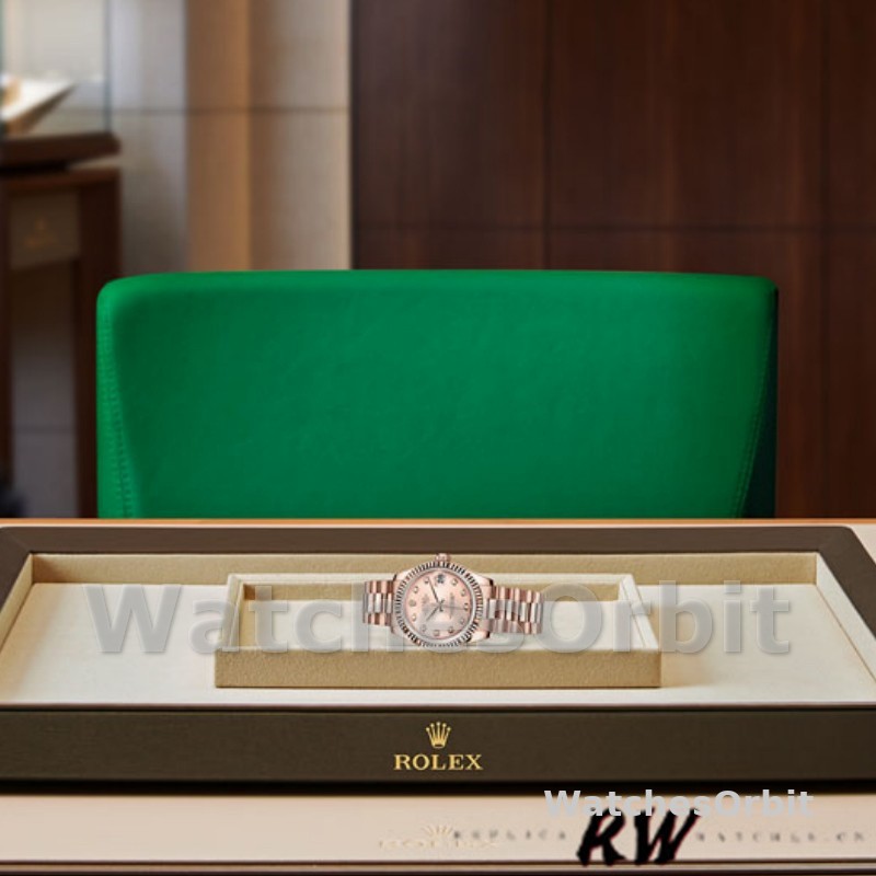 Rolex Datejust 178275 Rose Gold Pink Diamond Dial 31mm Lady Replica Watch