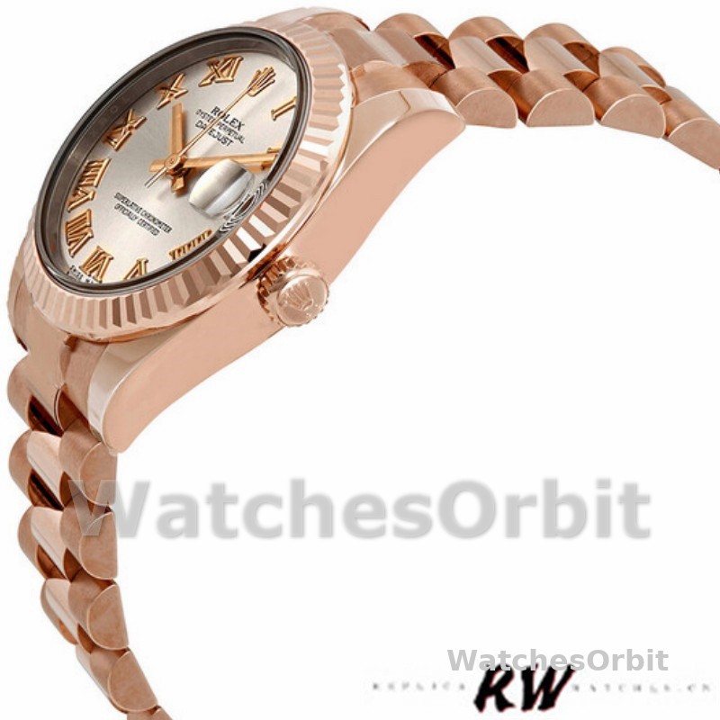 Rolex Datejust 178275 Rose Gold Pink Roman Dial 31mm Lady Replica Watch