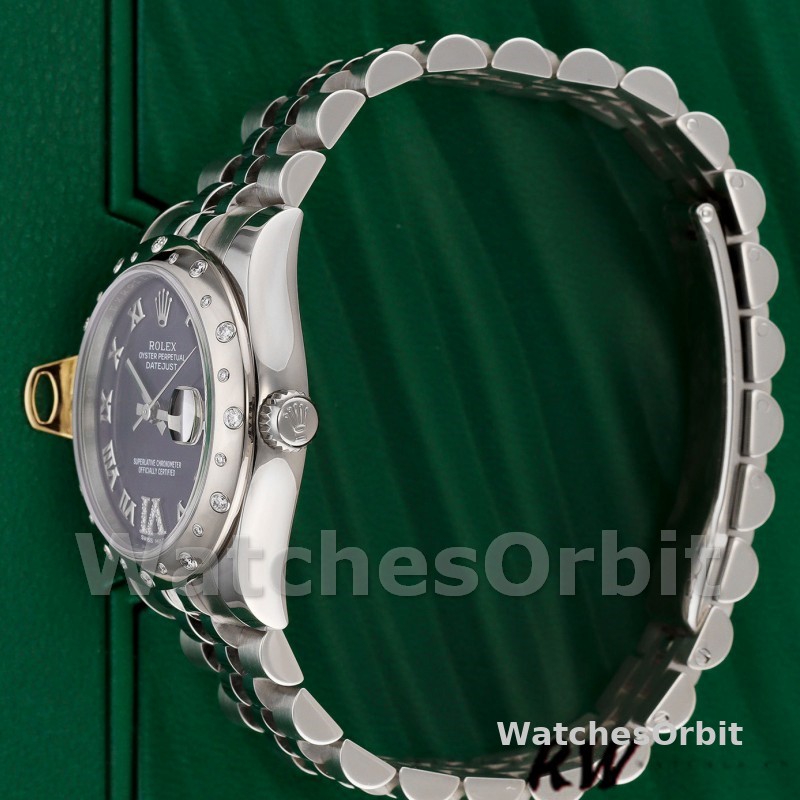 Rolex Datejust 178344 Purple Dial VI Diamonds 31MM Lady Replica Watch