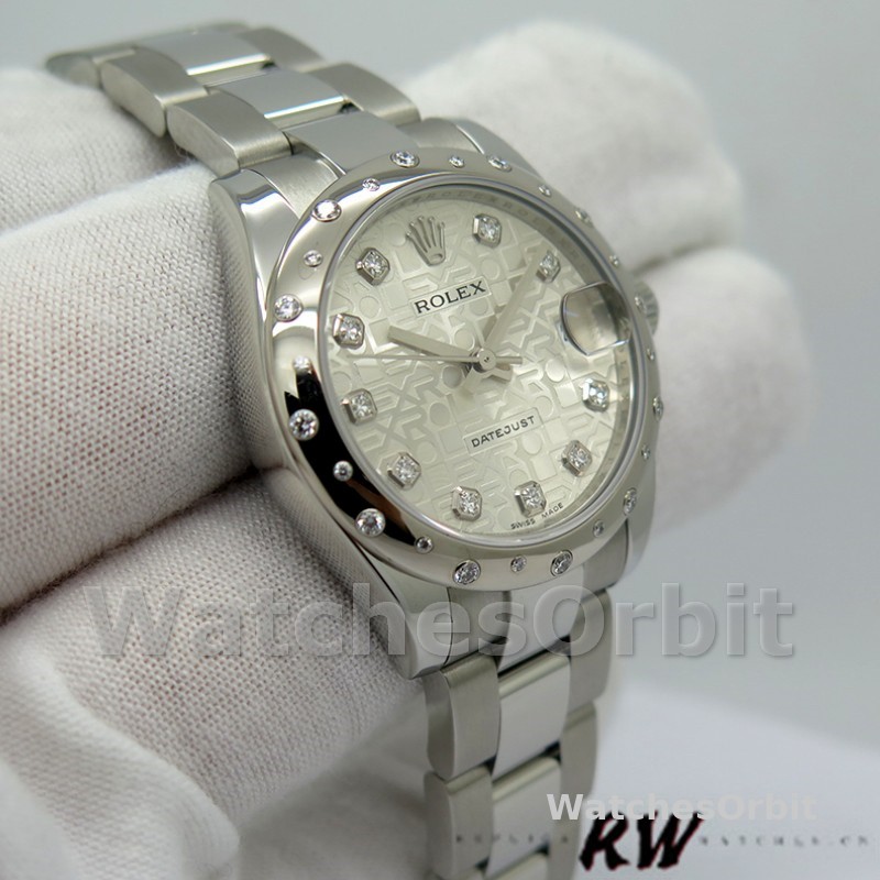 Rolex Datejust 178344 Silver Jubilee Diamond Dial 31MM Lady Replica Watch