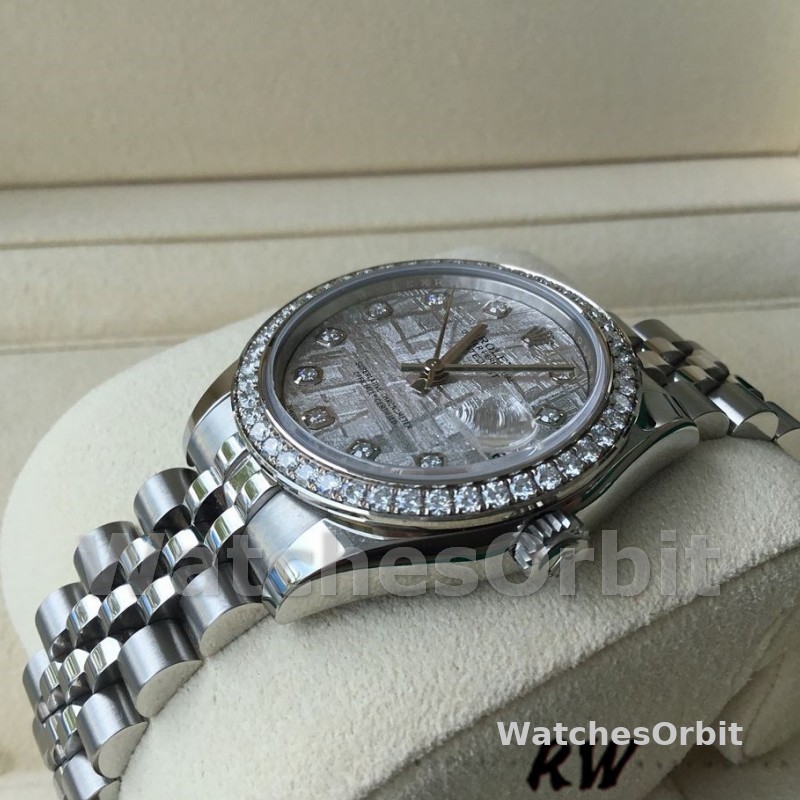 Rolex Datejust 178384 Meteorite Grey Dial Diamond Bezel 31MM Lady Replica Watch