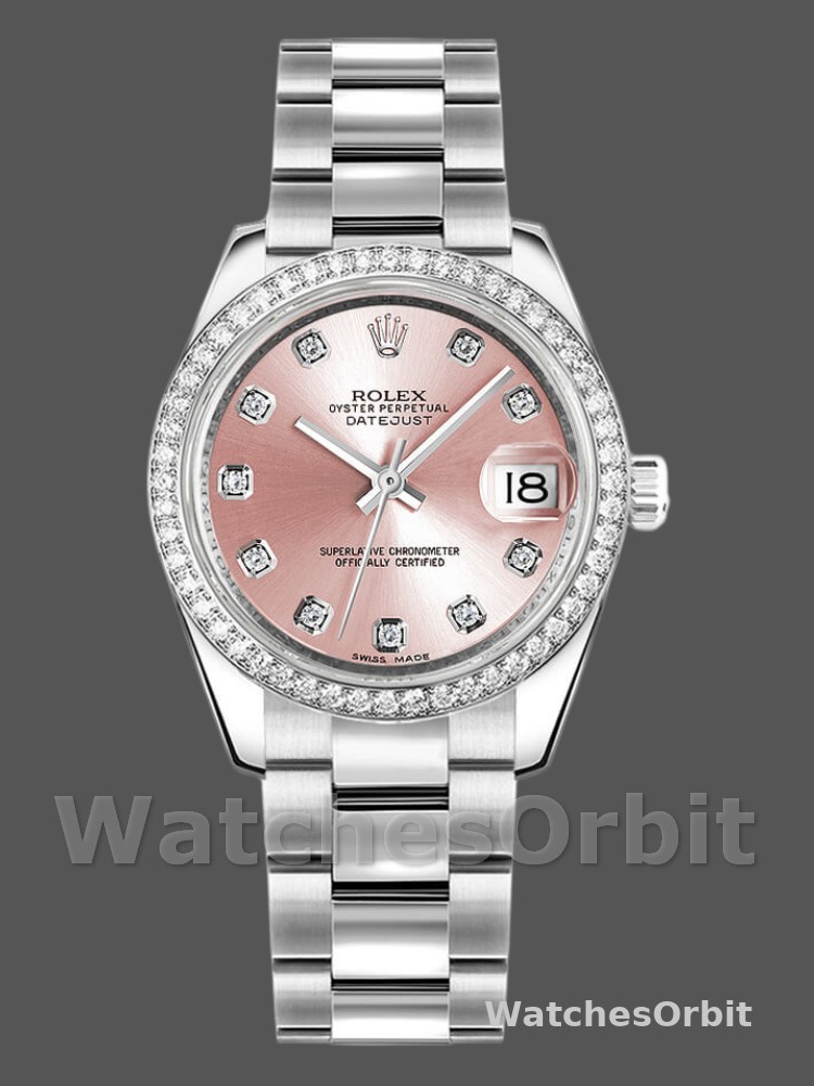 Rolex Datejust 178384 Pink Diamonds Dial Diamond Bezel 31MM Lady Replica Watch