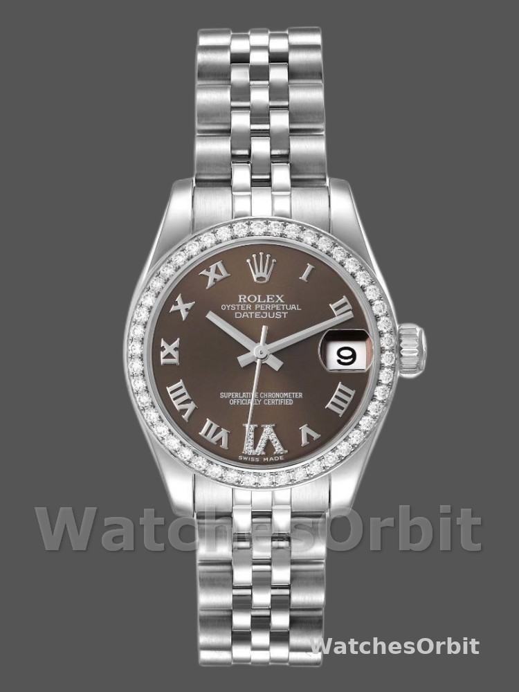 Rolex Datejust 178384 Stainless Steel Brown Diamonds Dial 31MM Lady Replica Watch