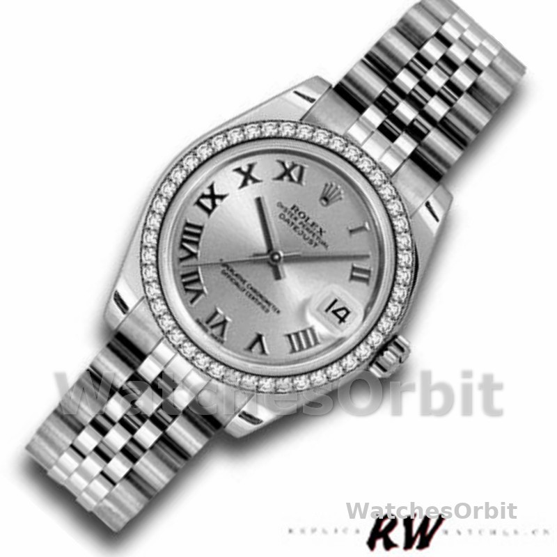 Rolex Datejust 178384 Stainless Steel Silver Roman Dial 31MM Lady Replica Watch