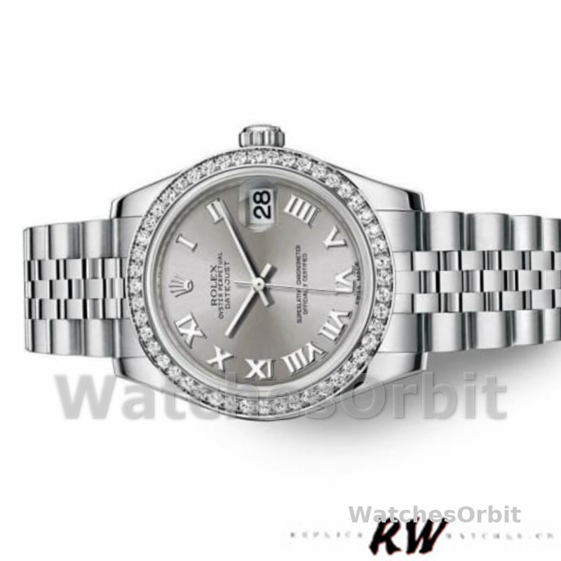 Rolex Datejust 178384 Stainless Steel Silver Roman Dial 31MM Lady Replica Watch