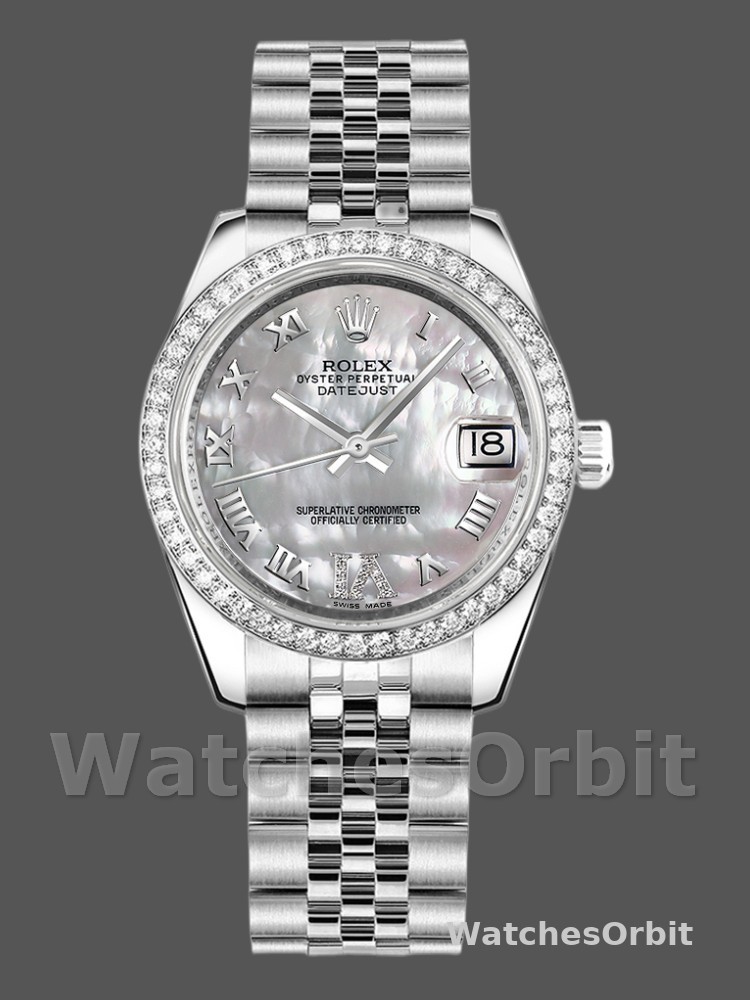 Rolex Datejust 178384 White Mother of Pearl Dial Diamonds 31MM Lady Replica Watch
