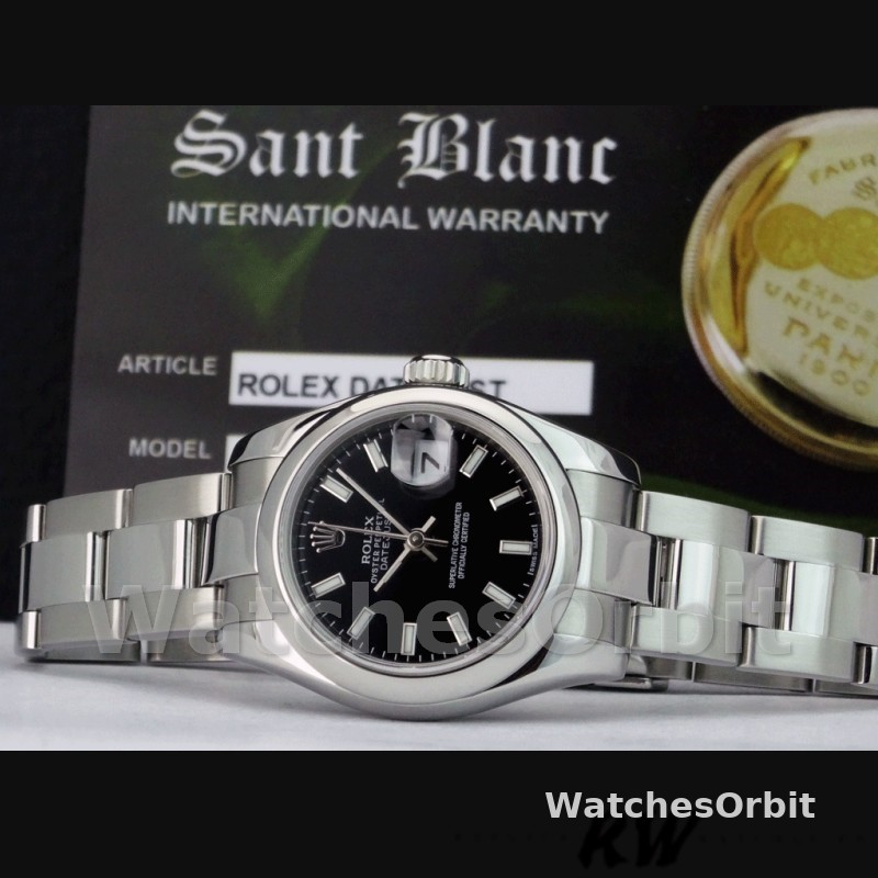 Rolex Datejust 179160 Black Index Dial Domed Bezel 26MM Lady Replica Watch