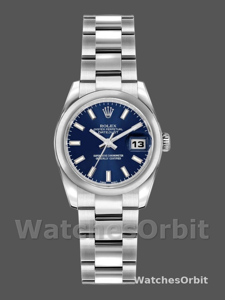 Rolex Datejust 179160 Blue Index Dial Domed Bezel 26MM Lady Replica Watch