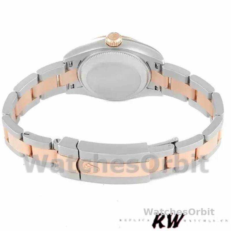 Rolex Datejust 179161 Stainless Steel and Everose Gold Black Roman Dial 26MM Lady Replica Watch
