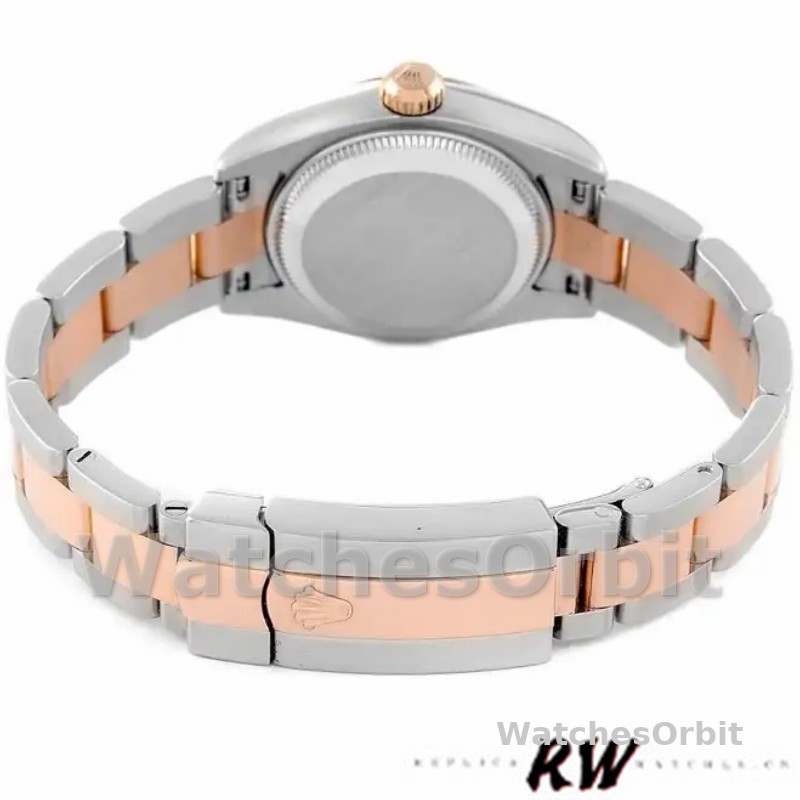 Rolex Datejust 179161 Stainless Steel and Everose Gold Concentric Circle Black Dial 26MM Lady Replica Watch