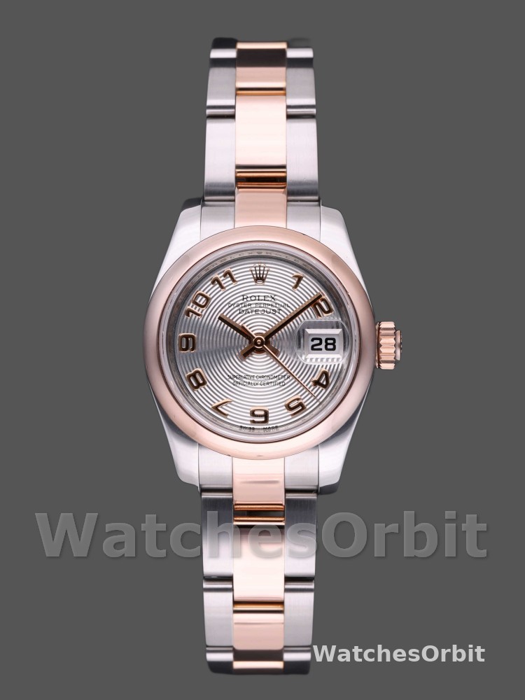 Rolex Datejust 179161 Stainless Steel and Everose Gold Concentric Circle Silver Dial 26MM Lady Replica Watch