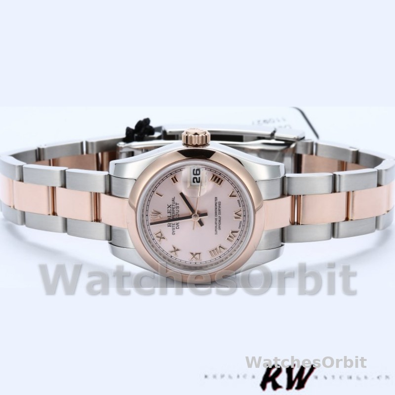 Rolex Datejust 179161 Stainless Steel and Everose Gold Pink Roman Dial 26MM Lady Replica Watch