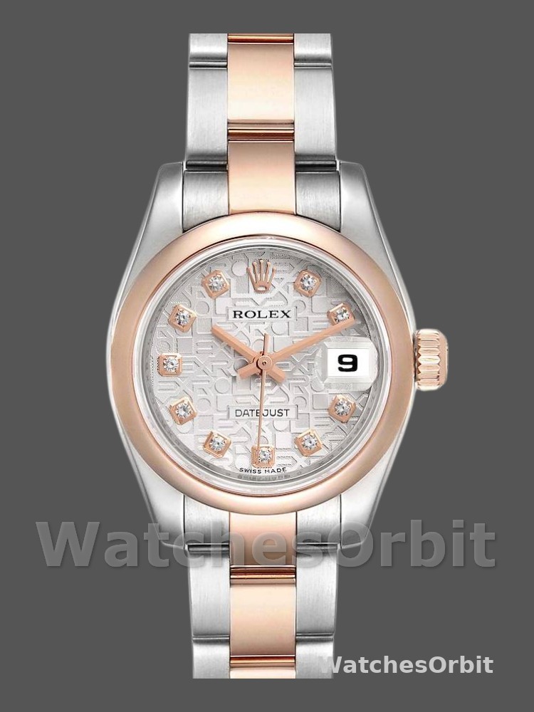 Rolex Datejust 179161 Stainless Steel and Everose Gold Silver jubilee anniversary Dial 26MM Lady Replica Watch
