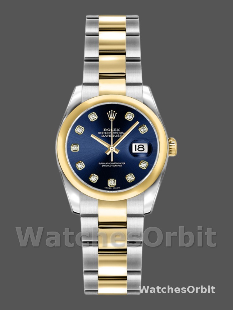 Rolex Datejust 179163 Blue Diamond Dial Domed Dezel 26MM Lady Replica Watch