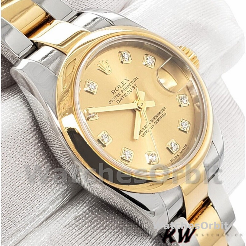 Rolex Datejust 179163 Champagne Dial Domed Dezel 26MM Lady Replica Watch