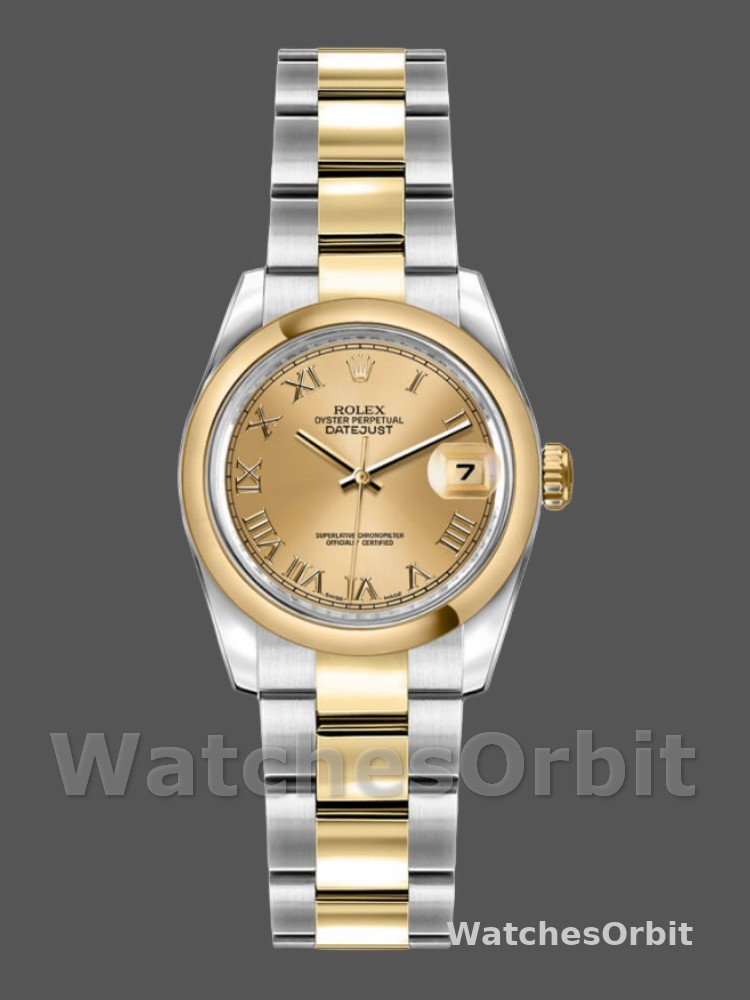 Rolex Datejust 179163 Champagne Roman Dial Domed Dezel 26MM Lady Replica Watch