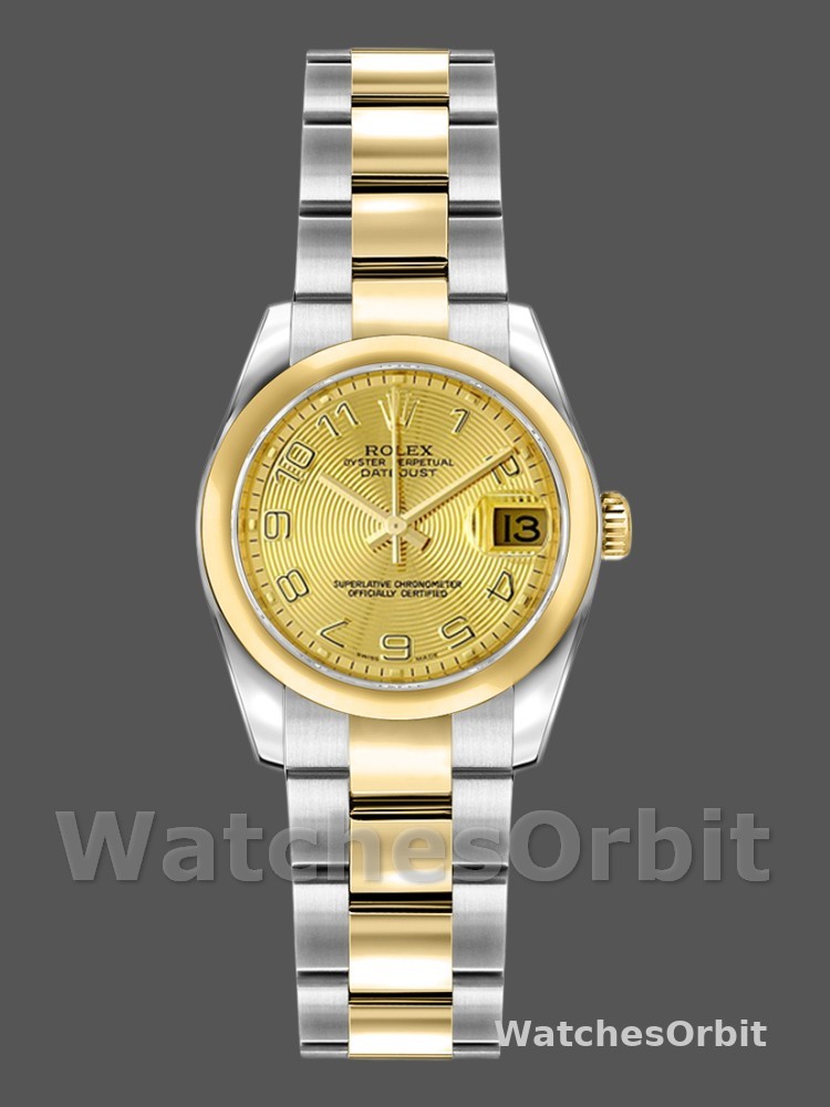 Rolex Datejust 179163 Concentric Circle Champagne Dial Domed Dezel 26MM Lady Replica Watch