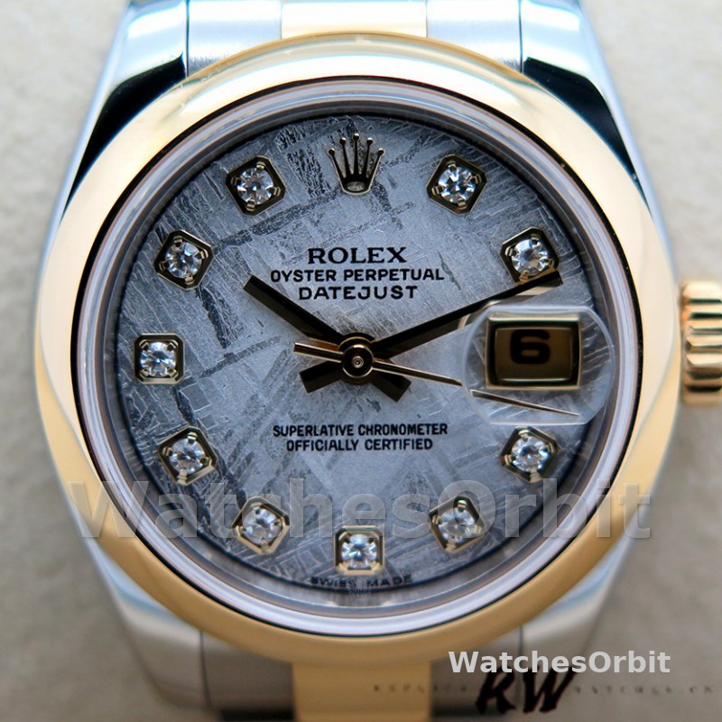 Rolex Datejust 179163 Meteorite Grey Dial Domed Dezel 26MM Lady Replica Watch