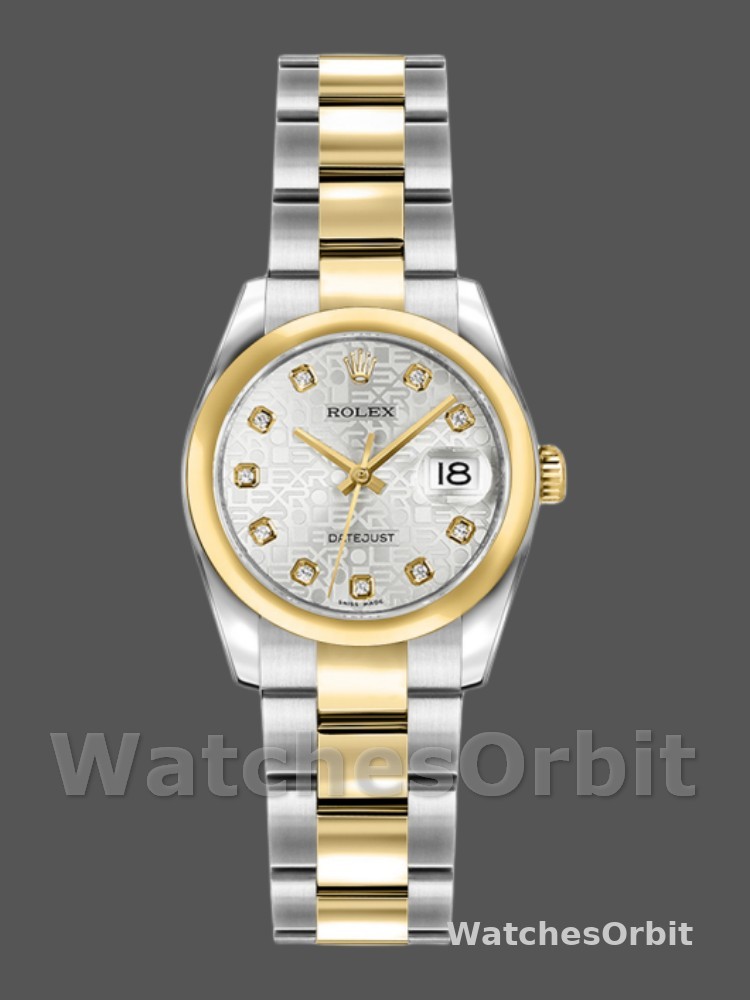 Rolex Datejust 179163 Silver Jubilee Dial Domed Dezel 26MM Lady Replica Watch