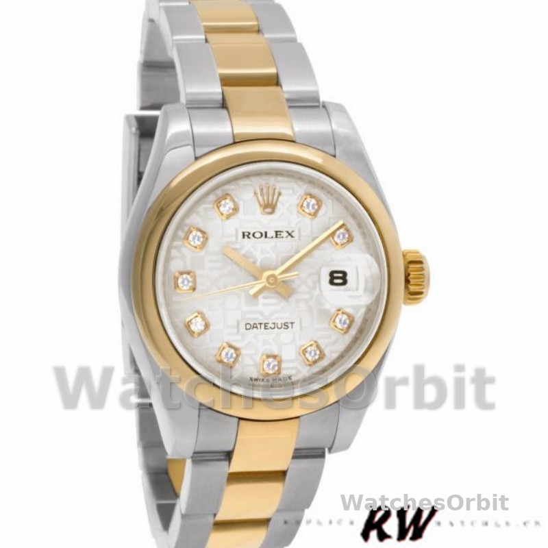 Rolex Datejust 179163 Silver Jubilee Dial Domed Dezel 26MM Lady Replica Watch
